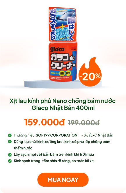Xịt lau kính phủ Nano chống bám nước kính ô tô, kính cường lực, cửa kính Glaco Nhật Bản 400ml